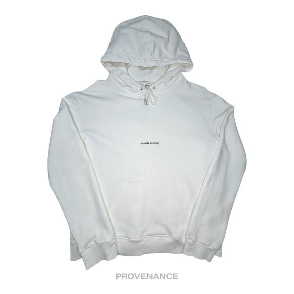🔴Saint Laurent Paris SLP Logo Hoodie - White